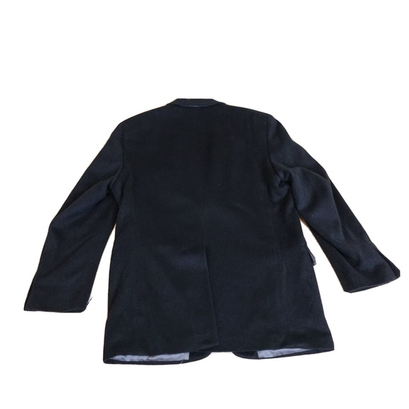 Gianfranco Ruffini Mens 42R Blazer Sports Coat Camel Hair Black Single Breasted - Picture 2 of 16